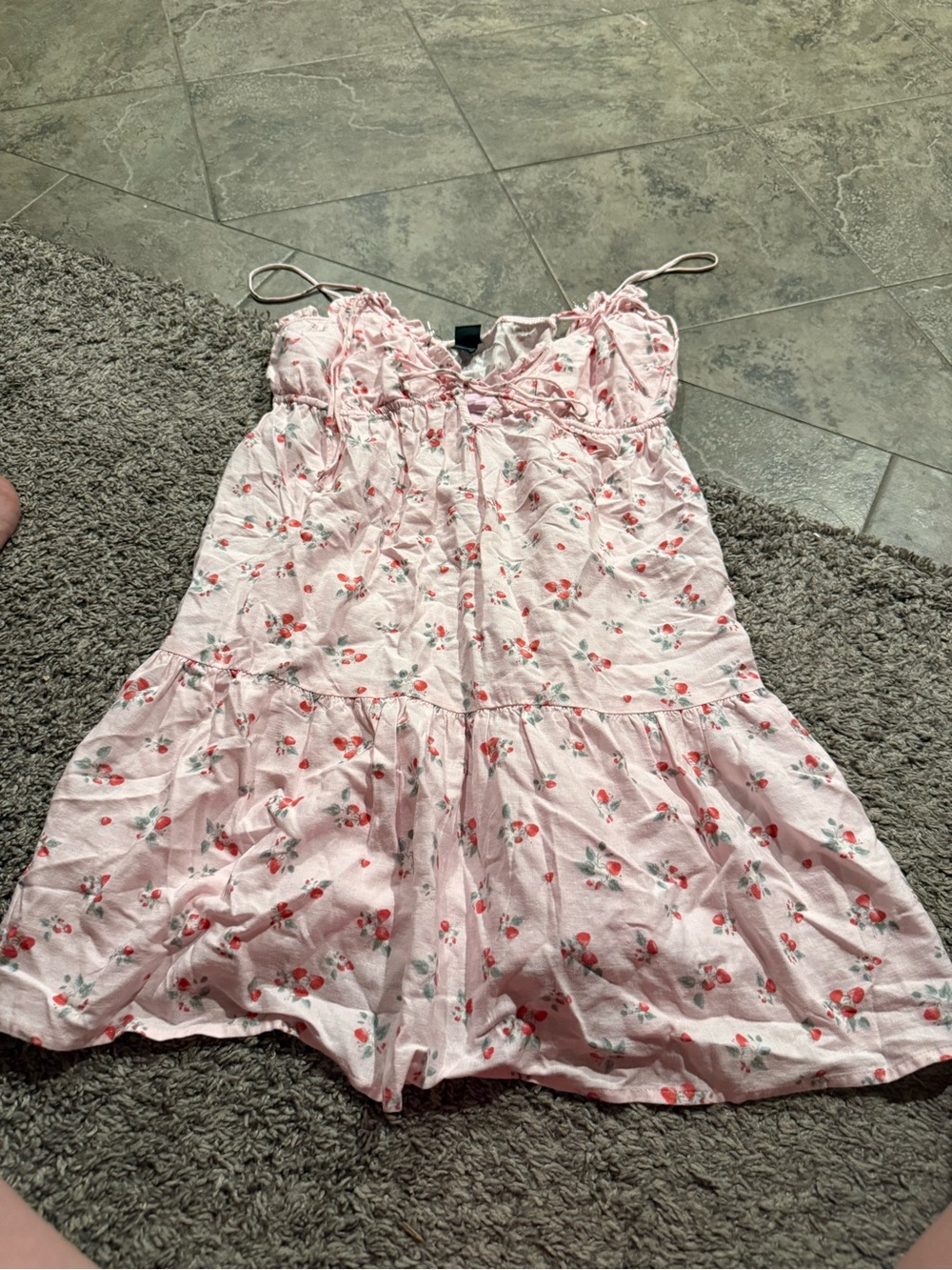 🍦 Pink strawberry-print mini dress from Wild Fable